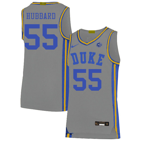 Men #55 Spencer Hubbard Duke Blue Devils College Basketball Jerseys Sale-Gray